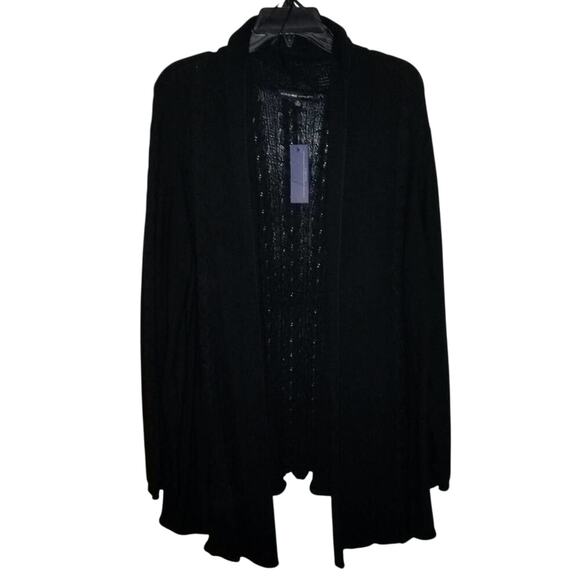 Adrienne Vittadini New Black crocheted asymmetrical hem sweater plus size 2X new - Picture 1 of 7